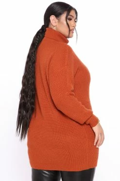 Fashion Nova Pullovers Don't Cut Me Off Sweater - Rust
