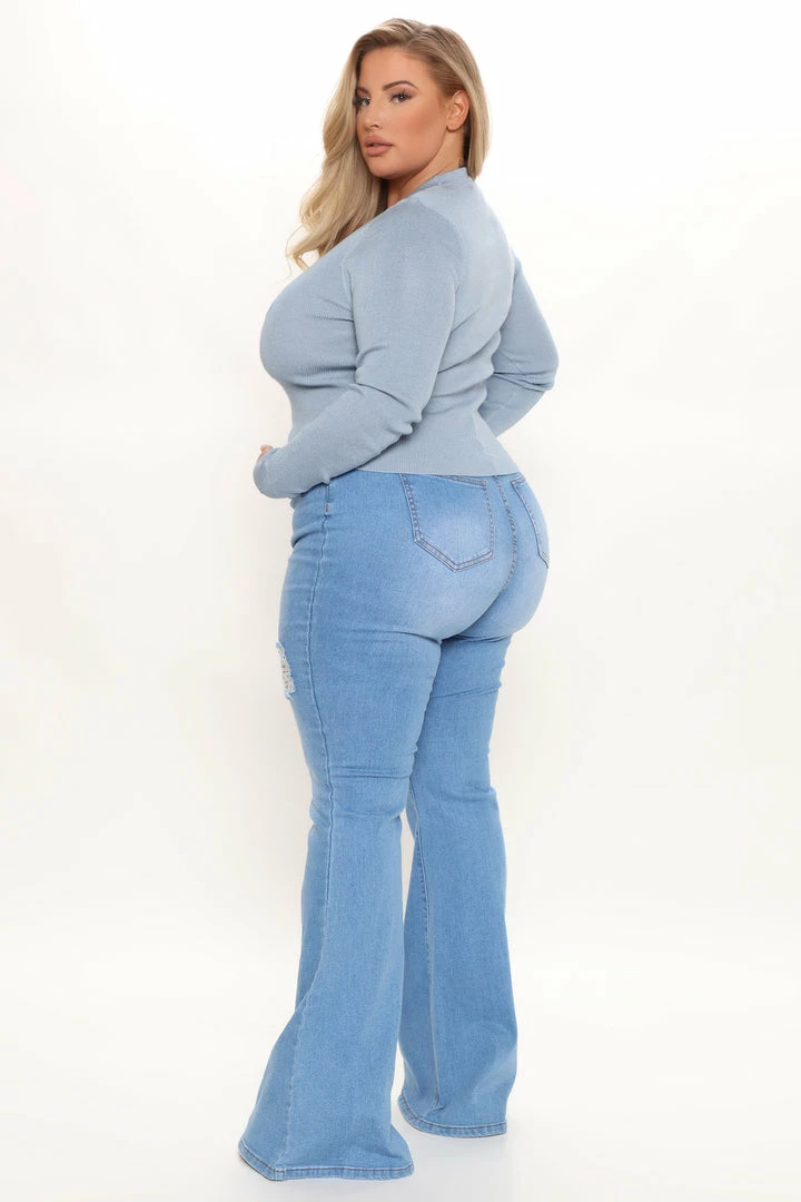 Fashion Nova Cardigans Kassie Button Sweater - Blue