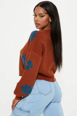 Hot Sale π Fashion Nova Lazy Daisy Sweater - Brown/combo π 5 Fashion Nova Lazy Daisy Sweater - Brown/combo
