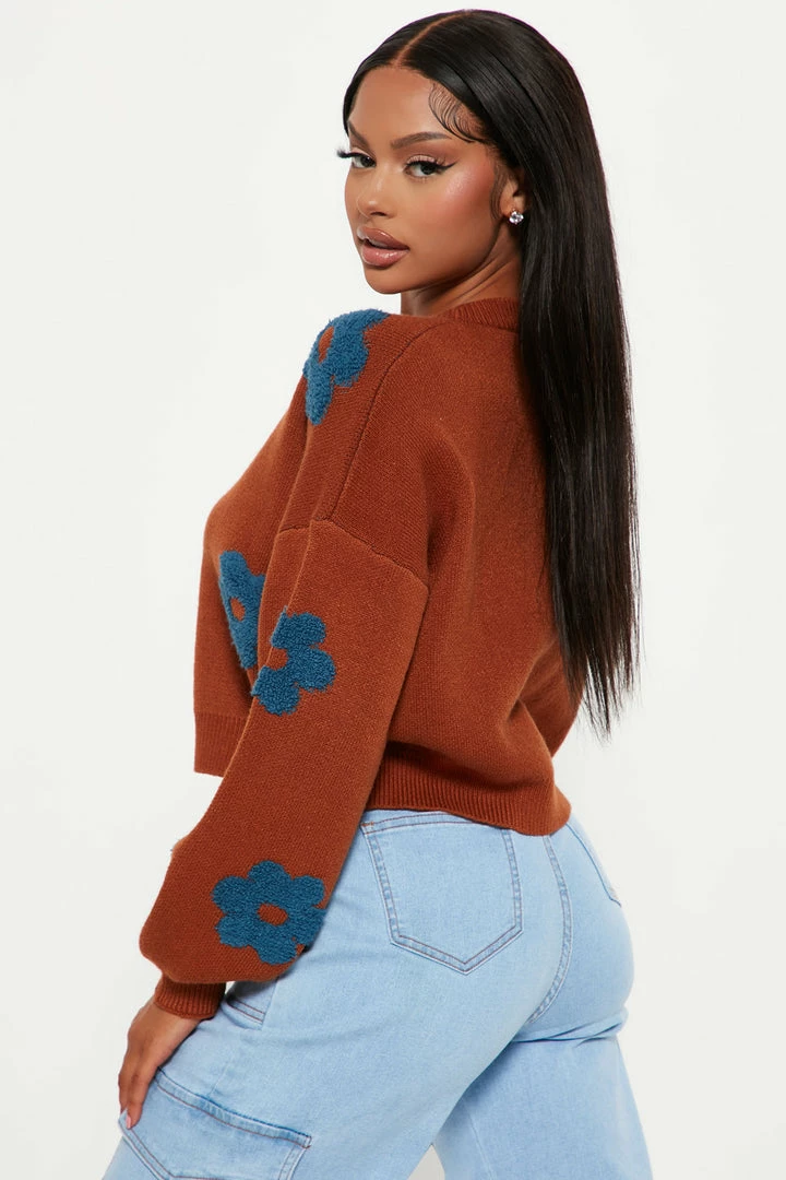 Hot Sale π Fashion Nova Lazy Daisy Sweater - Brown/combo π 3 Fashion Nova Lazy Daisy Sweater - Brown/combo