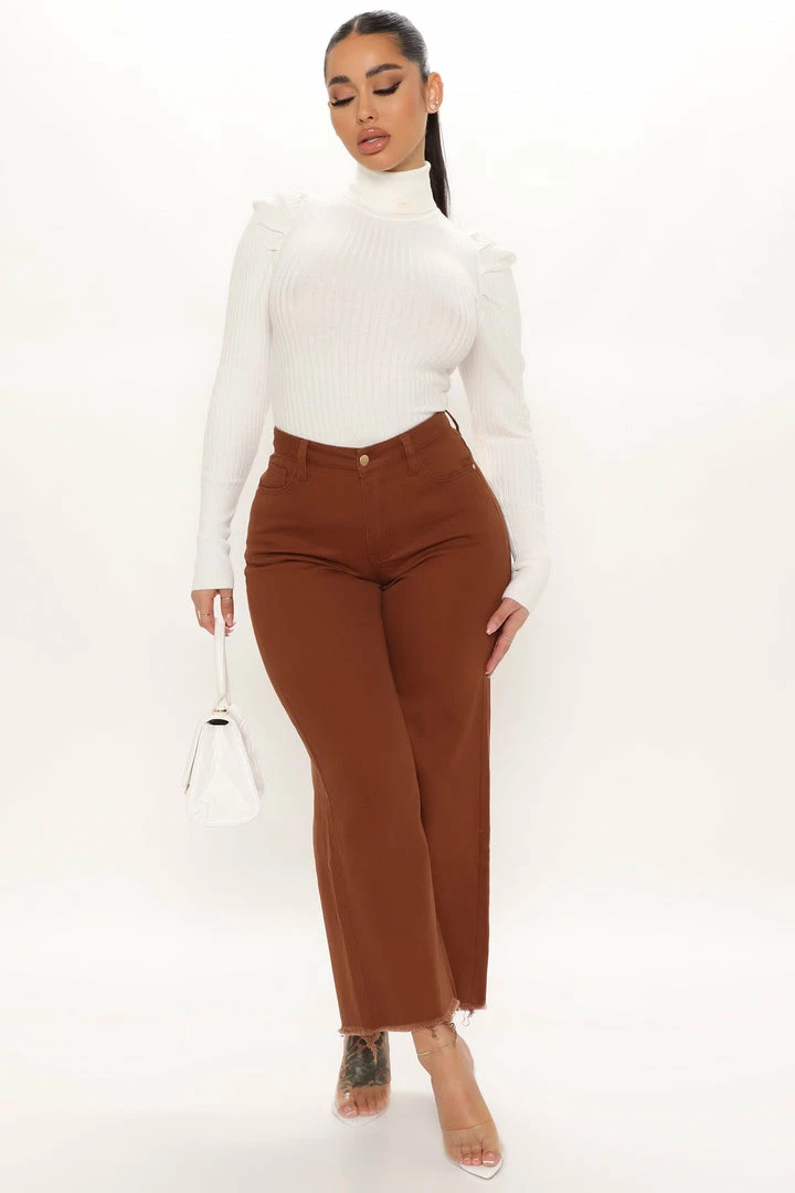 Fashion Nova Pullovers Get On With It Turtleneck Sweater - Ivory
