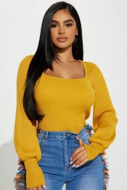Fashion Nova Higher Love Sweater - Mustard