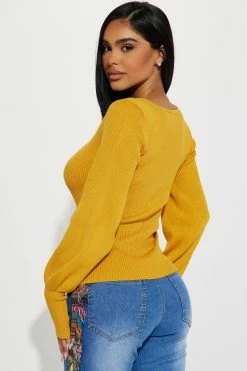 Fashion Nova Higher Love Sweater - Mustard