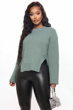 Fashion Nova Pullovers Cuddle Up Sweater - Sage