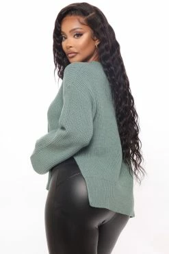 Fashion Nova Pullovers Cuddle Up Sweater - Sage