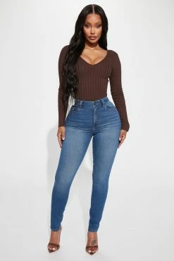 Fashion Nova Kallan Knit Sweater Top - Brown