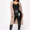 Fashion Nova Cardigans Throw It On Ribbed Cardigan - Khaki