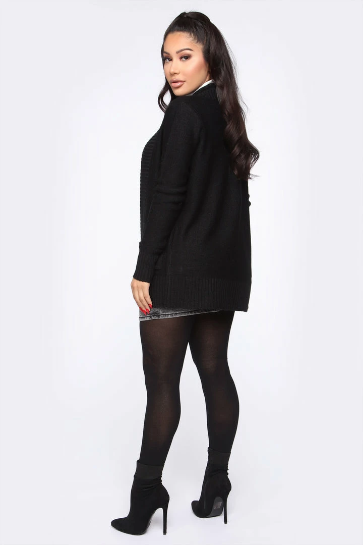 Fashion Nova Cardigans Moments After Cardigan - Black