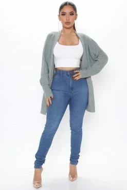 Fashion Nova Cardigans Just Go With It Cardigan - Sage