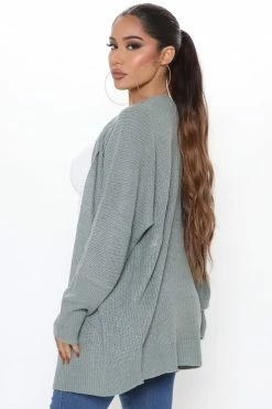 Fashion Nova Cardigans Just Go With It Cardigan - Sage