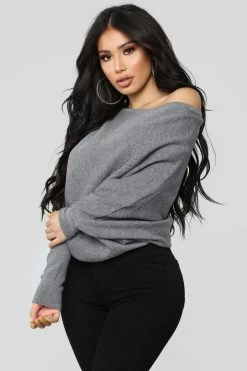 Fashion Nova Karly Sweater - Grey