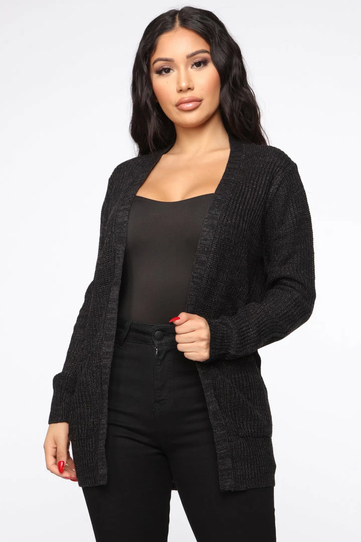 Outlet ๐ Fashion Nova Zoe Two Pocket Cardigan - Black/Charcoal Cardigans ๐ 1 Fashion Nova Zoe Two Pocket Cardigan - Black/Charcoal Cardigans