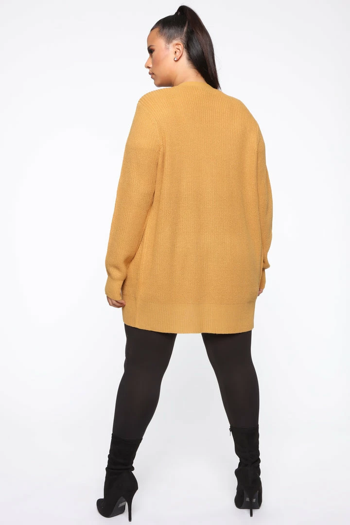 Fashion Nova Cardigans Zoe Two Pocket Cardigan - Mustard