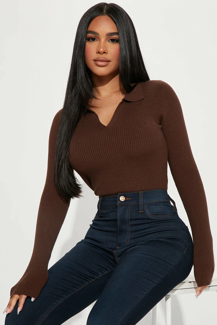 Discount ๐ Fashion Nova Pullovers Amber Crop Sweater - Chocolate โค๏ธ 1 Fashion Nova Pullovers Amber Crop Sweater - Chocolate