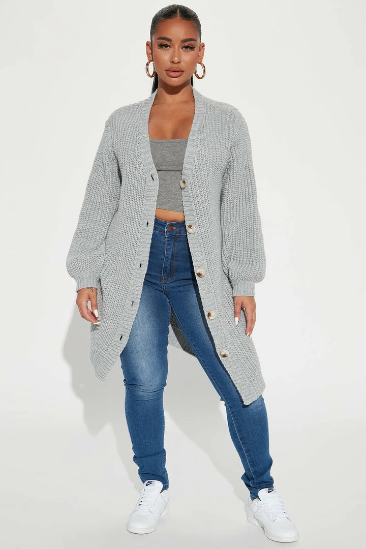 Cheap 👏 Fashion Nova Cabin Stay Cardigan Sweater - Heather Grey 🔔 1 Fashion Nova Cabin Stay Cardigan Sweater - Heather Grey