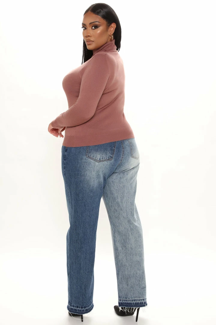 Fashion Nova Meet Me Somewhere Turtle Neck Sweater - Mauve