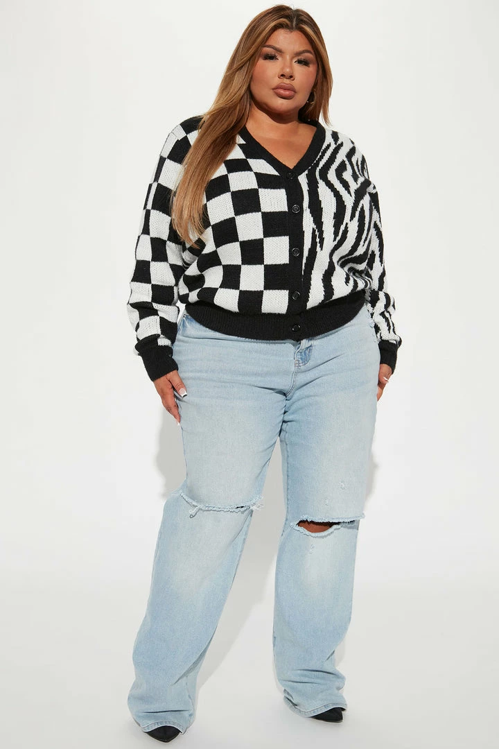 Promo 👍 Fashion Nova Cut To The Chase Cardigan - Black/combo 🔥 5 Fashion Nova Cut To The Chase Cardigan - Black/combo