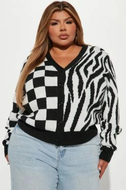 Promo 👍 Fashion Nova Cut To The Chase Cardigan - Black/combo 🔥 9 Fashion Nova Cut To The Chase Cardigan - Black/combo