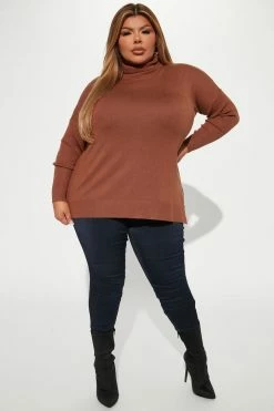 Buy β¨ Fashion Nova Pullovers Tune It Out Turtleneck Tunic Sweater - Brown π₯ 10 Fashion Nova Pullovers Tune It Out Turtleneck Tunic Sweater - Brown
