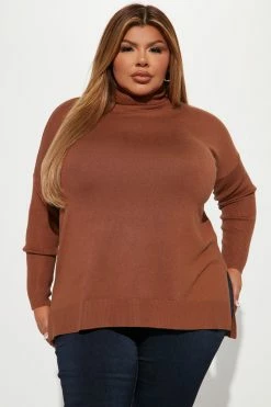 Buy β¨ Fashion Nova Pullovers Tune It Out Turtleneck Tunic Sweater - Brown π₯ 9 Fashion Nova Pullovers Tune It Out Turtleneck Tunic Sweater - Brown