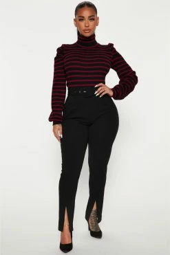Fashion Nova Toxic Touch Turtleneck Sweater - Black/combo Pullovers