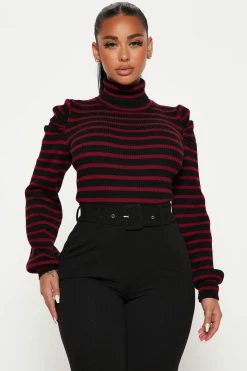 Fashion Nova Toxic Touch Turtleneck Sweater - Black/combo Pullovers
