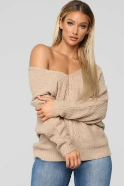 Fashion Nova Brandy Lace Up Sweater - Cocoa