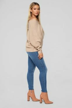 Fashion Nova Brandy Lace Up Sweater - Cocoa