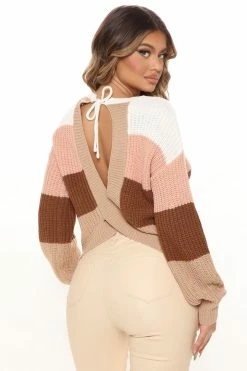 Fashion Nova Find Your Own Path Sweater - Taupe/combo