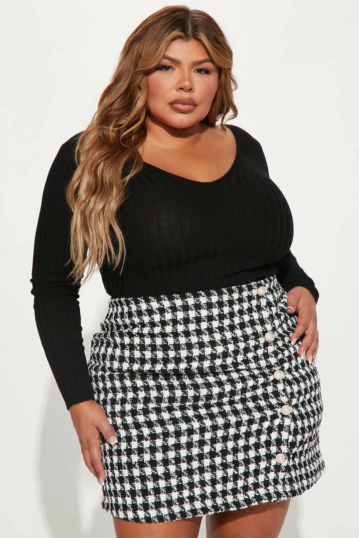 Fashion Nova Kallan Knit Sweater Top - Black Pullovers