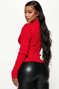 Best deal π Fashion Nova Pullovers Turning Looks Criss Cross Mock Neck Sweater - Red β¨ 9 Fashion Nova Pullovers Turning Looks Criss Cross Mock Neck Sweater - Red