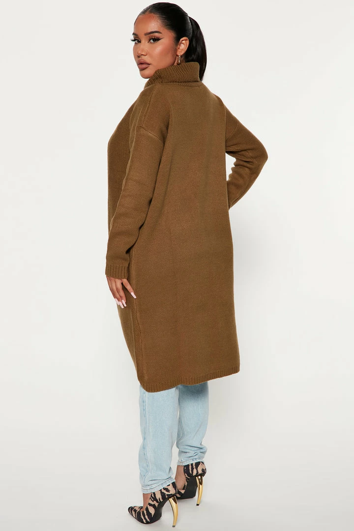 Fashion Nova Pullovers By My Side Turtle Neck Sweater - Olive