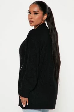Fashion Nova Lizzy Cardigan Sweater - Black