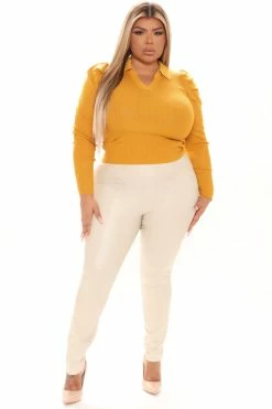 Fashion Nova Pullovers Central Park Puff Sleeve Sweater - Mustard