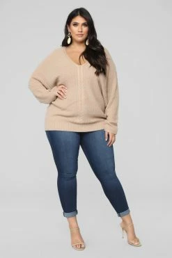 Fashion Nova Brandy Lace Up Sweater - Cocoa