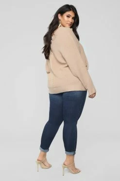 Fashion Nova Brandy Lace Up Sweater - Cocoa