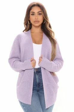 Fashion Nova Just Go With It Cardigan - Lavender
