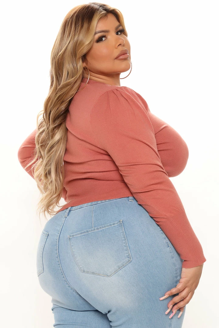 Fashion Nova Long Wait Ribbed Sweater - Cognac