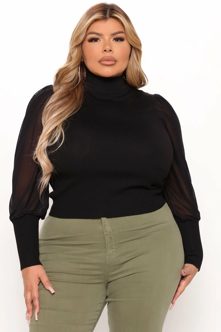 Fashion Nova Pullovers Meet Me In Manhattan Sweater - Black