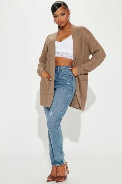 Fashion Nova Lizzy Cardigan Sweater - Khaki