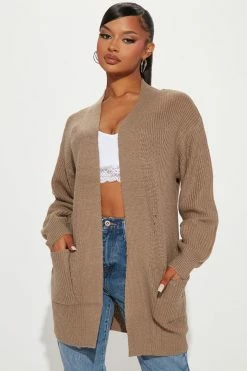 Fashion Nova Lizzy Cardigan Sweater - Khaki