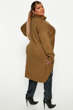 Fashion Nova Pullovers By My Side Turtle Neck Sweater - Olive