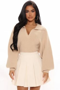 Fashion Nova Going Steady Sweater - Taupe Pullovers