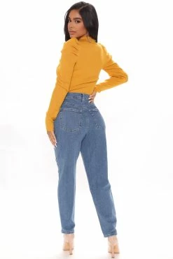 Fashion Nova Pullovers Central Park Puff Sleeve Sweater - Mustard