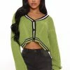 Fashion Nova Playing Games Cardigan - Green