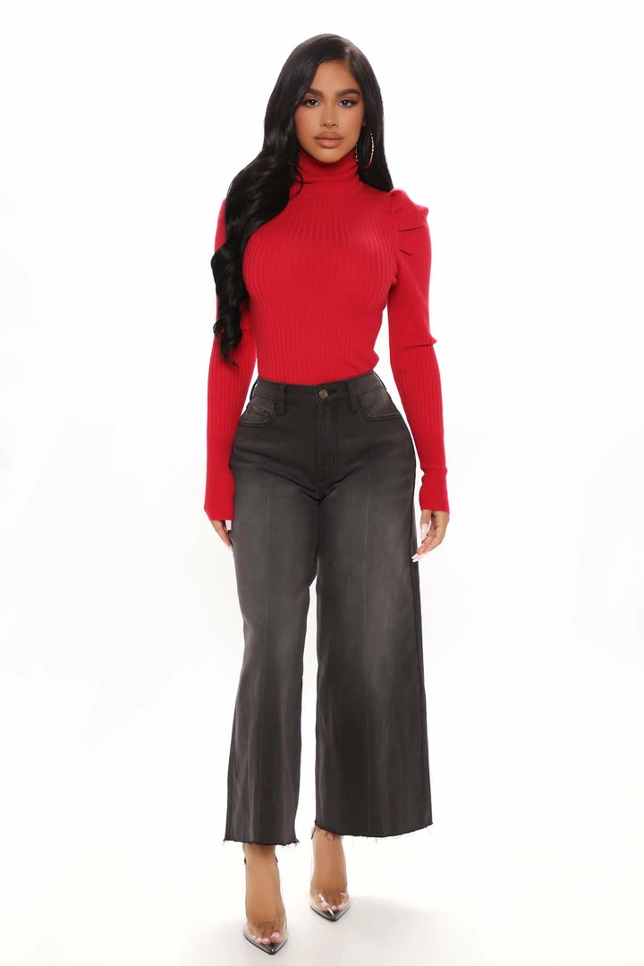 Best deal ✔️ Fashion Nova Get On With It Turtleneck Sweater - Red 🧨 2 Fashion Nova Get On With It Turtleneck Sweater - Red