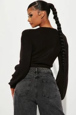 Fashion Nova Cardigans Sparkle And Shine Cardigan Sweater - Black