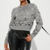 Fashion Nova Rowdy Bandana Sweater - Grey Pullovers