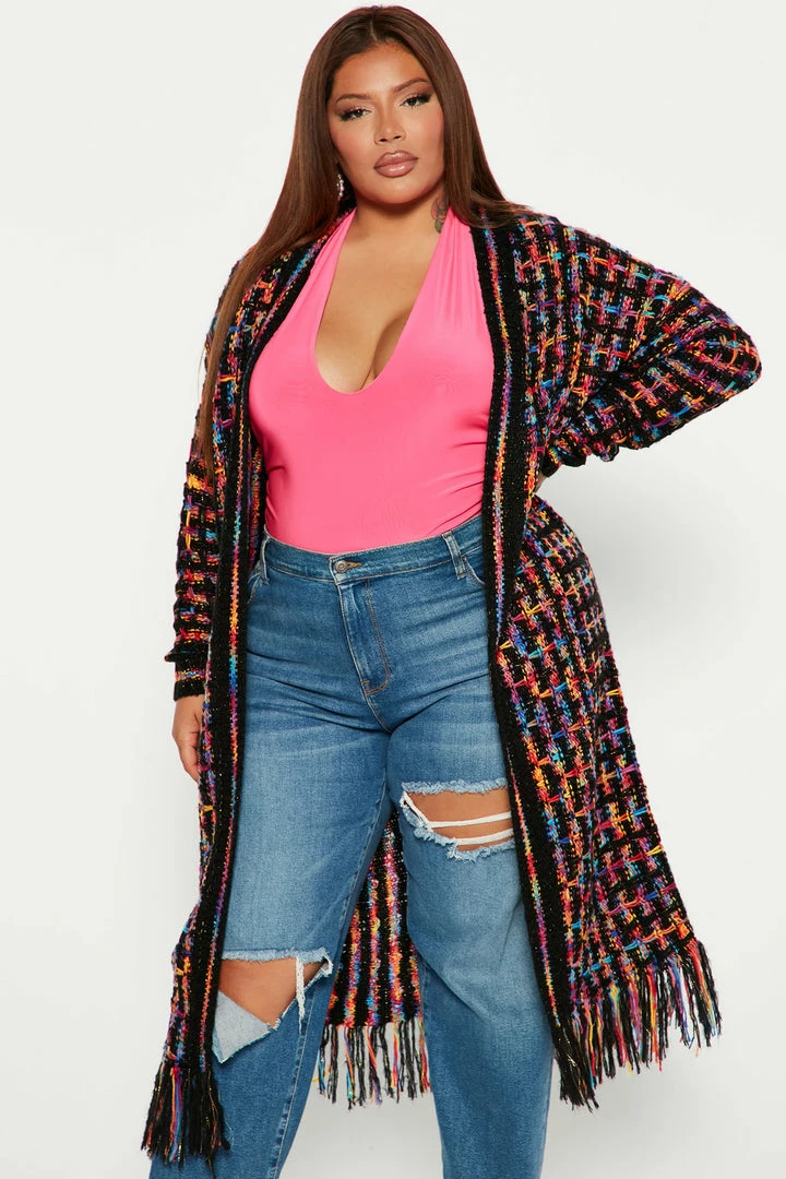 Fashion Nova Cardigans Paint The Skies Cardigan - Black/combo
