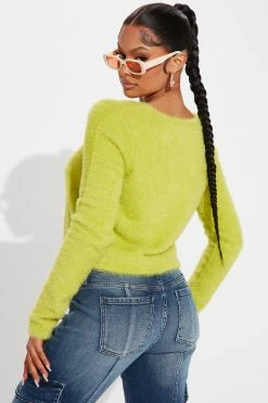 Buy ๐งจ Fashion Nova Pullovers Euphoric Chain Front Sweater - Chartreuse โ 5 Fashion Nova Pullovers Euphoric Chain Front Sweater - Chartreuse